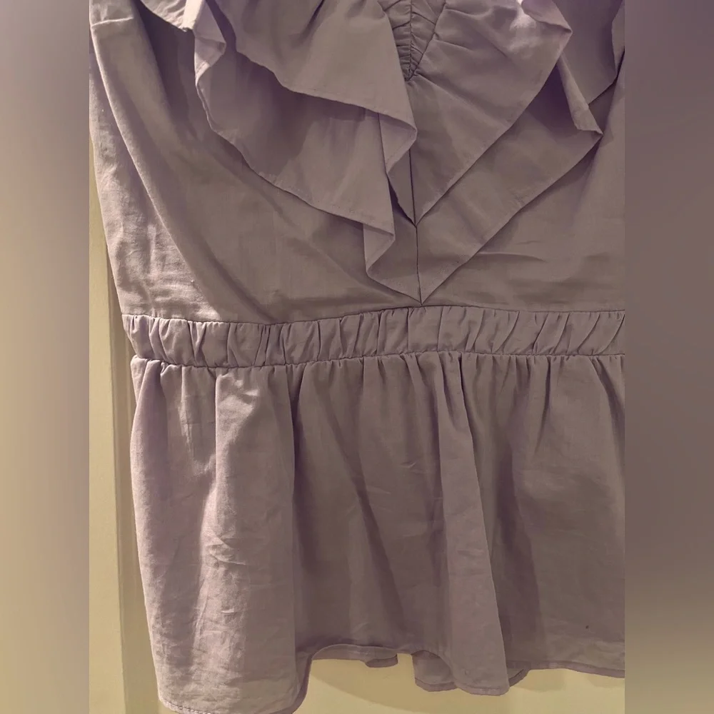 Express Lilac Ruffle V-Neck Top - Picture 13 of 13